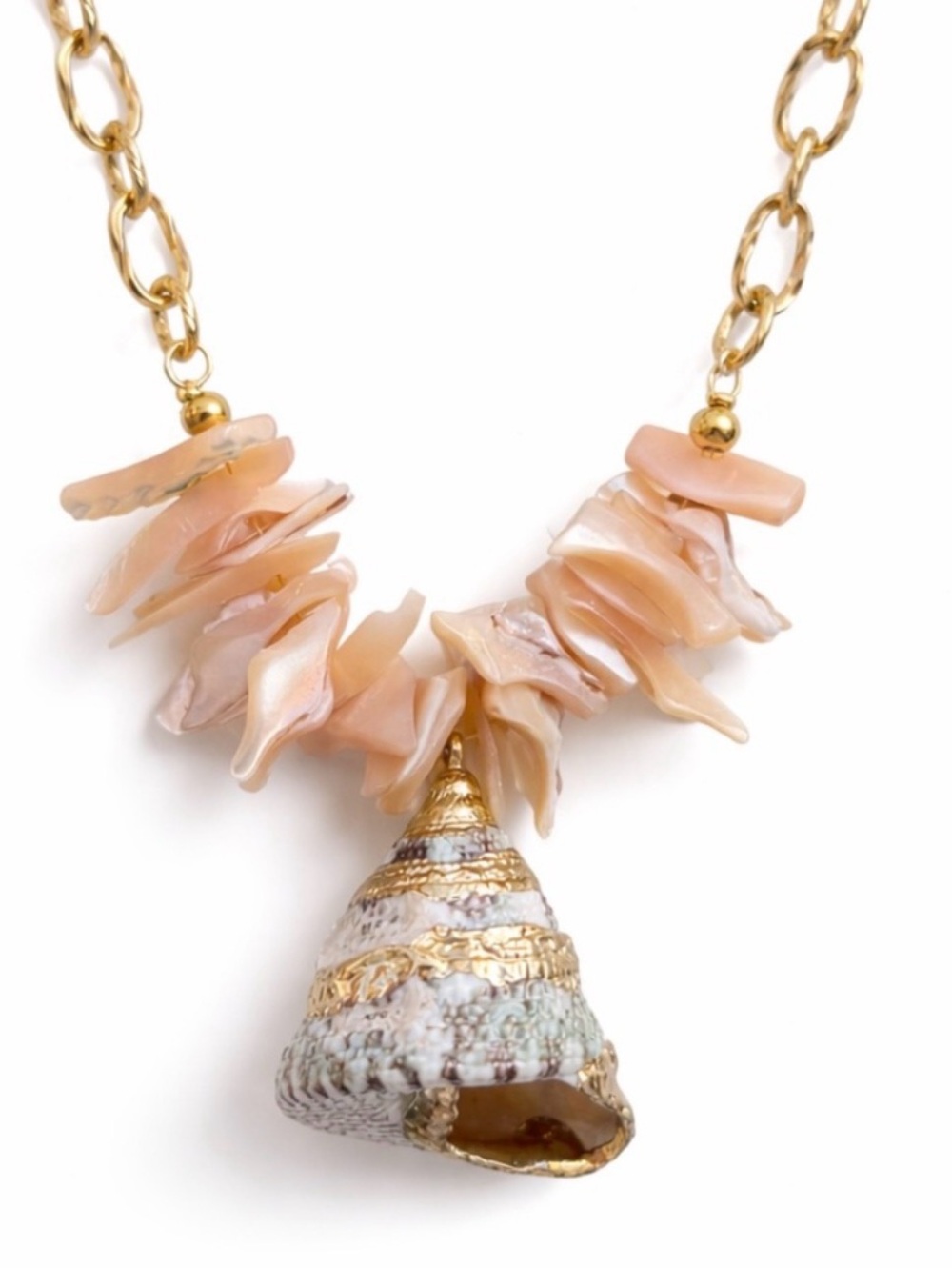 Coastal Coral Dream Necklace with shell Beach Vibes